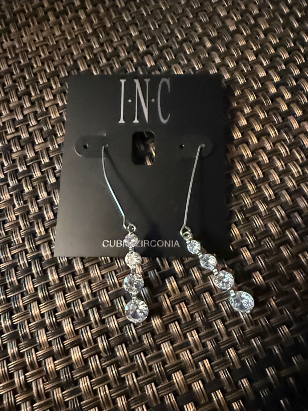 INC International Concepts Silver-Tone Graduated Cubic Zirconia Drop Earrings
